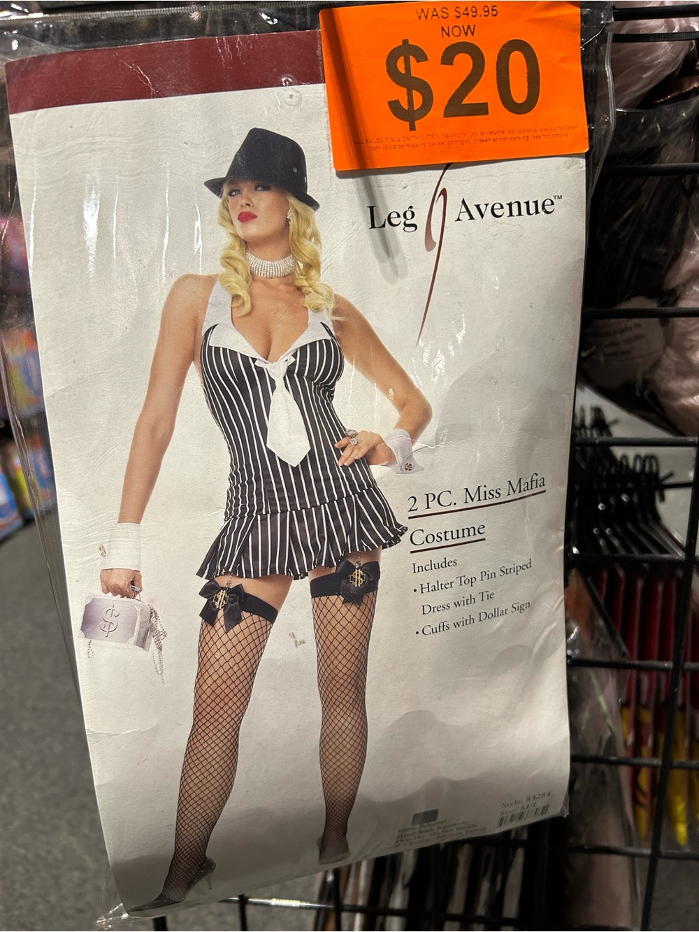 Leg Avenue Black & White Pinstripe 'Miss Mafia' 2-Piece Costume